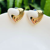 Candy White Heart Stud Earrings