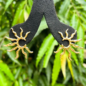 Golden Sunburst Stud Earrings