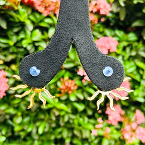 Golden Sunburst Stud Earrings