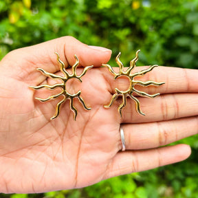 Golden Sunburst Stud Earrings