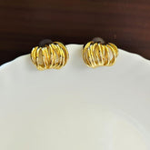 Spiral Golden Hoop Earrings