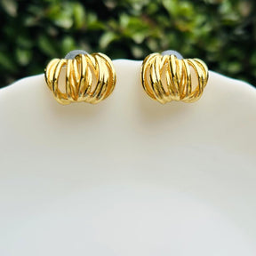 Spiral Golden Hoop Earrings