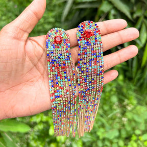 Multi Stone Party Drop Earrings