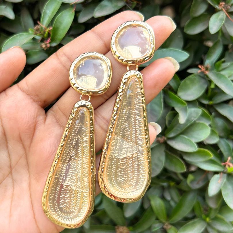 Golden Resin Earrings