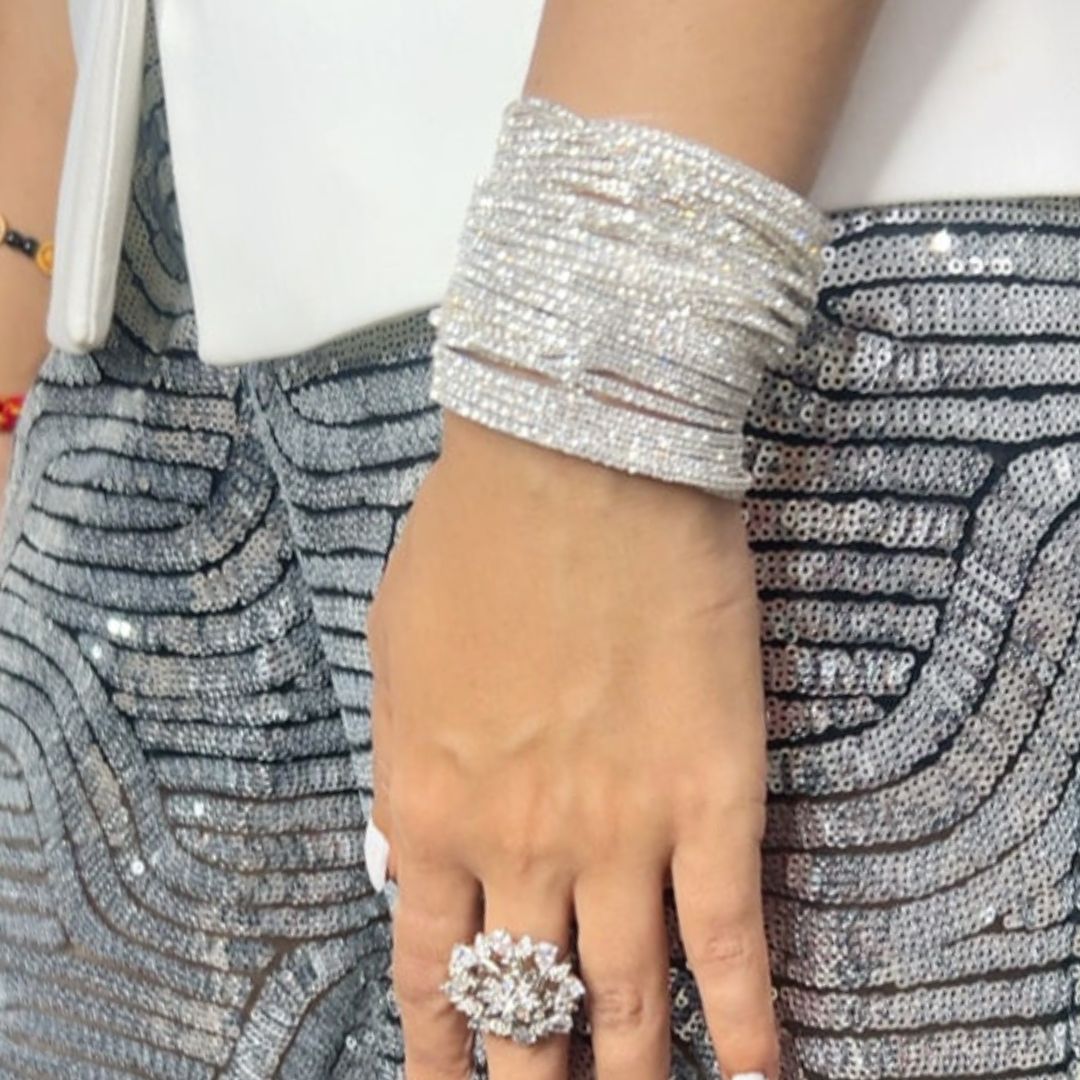 Stretchable Silver Bracelet - Pack of 24