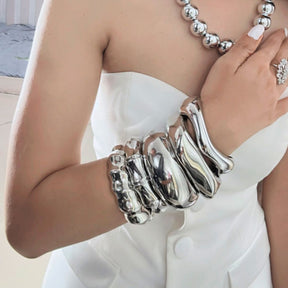 Silver Textured Metalic Handcuff