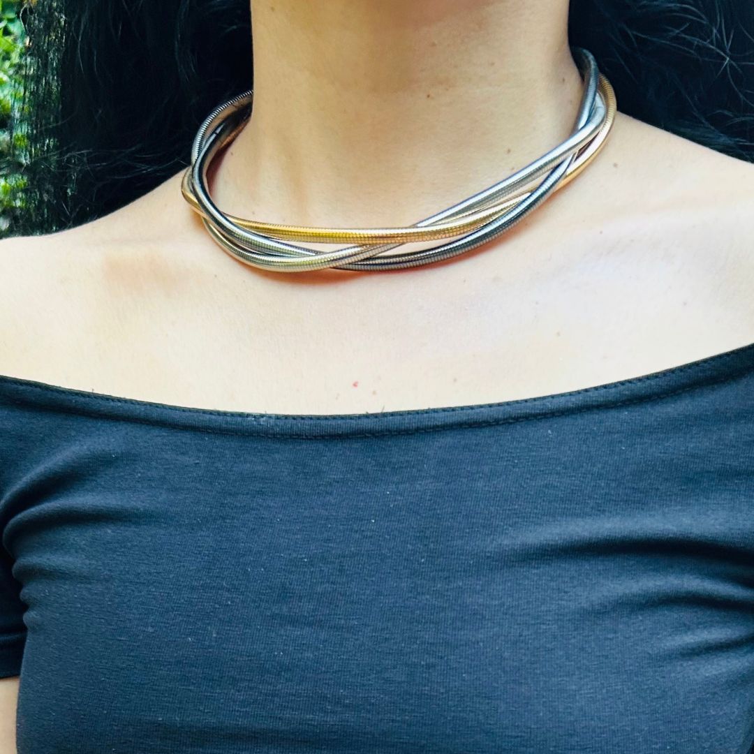 Trio Twisted Metalic Choker