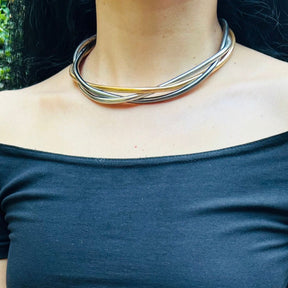 Trio Twisted Metalic Choker
