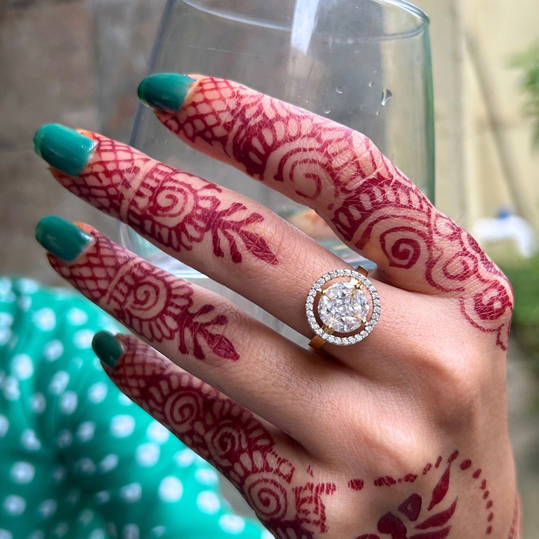 Round American Diamond Adjustable Finger - Ring