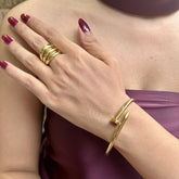 Three Line Golden Finger Ring
