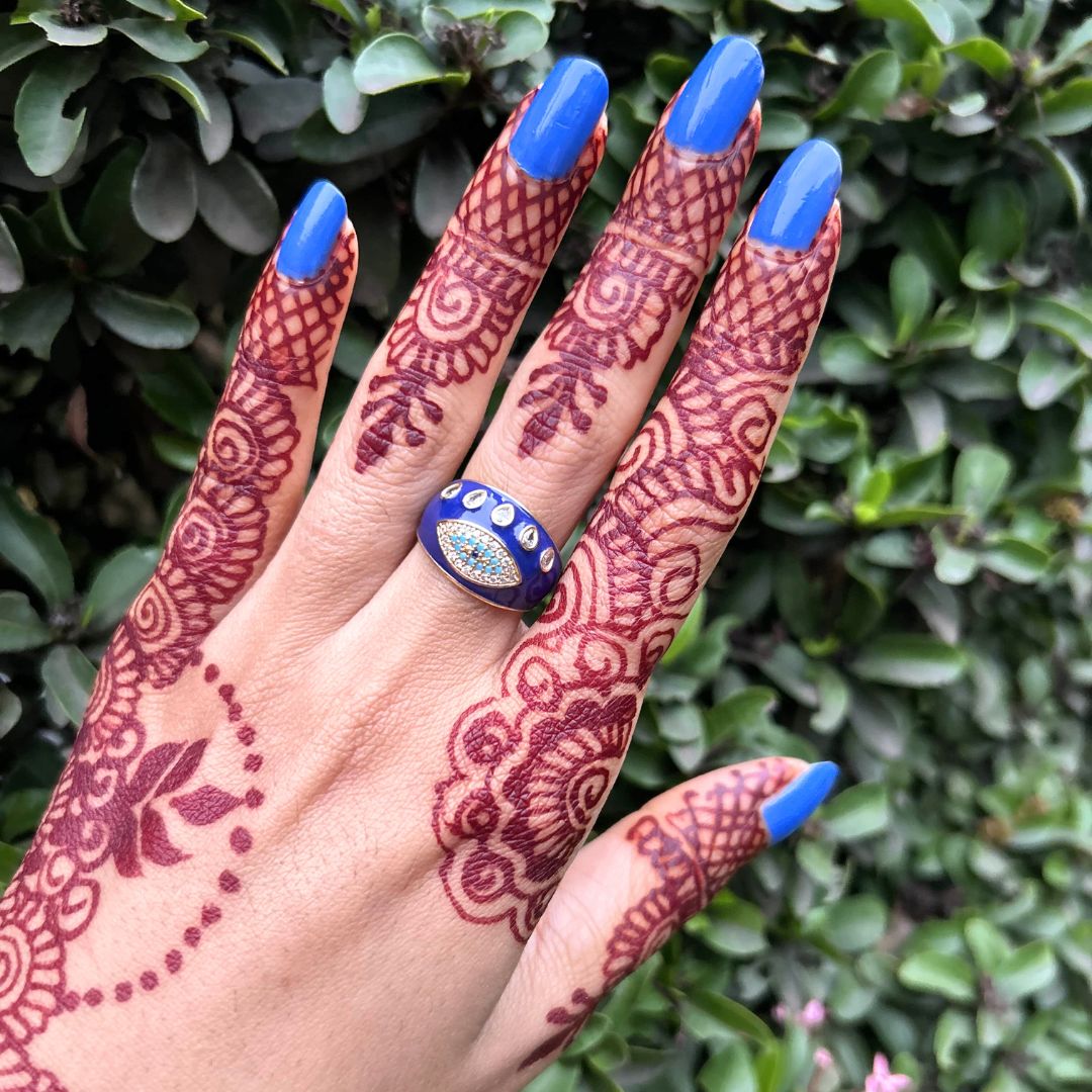 Blue Evil Eye Finger Ring