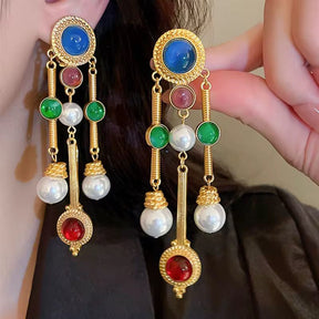 Multi-Color French Style Earrings