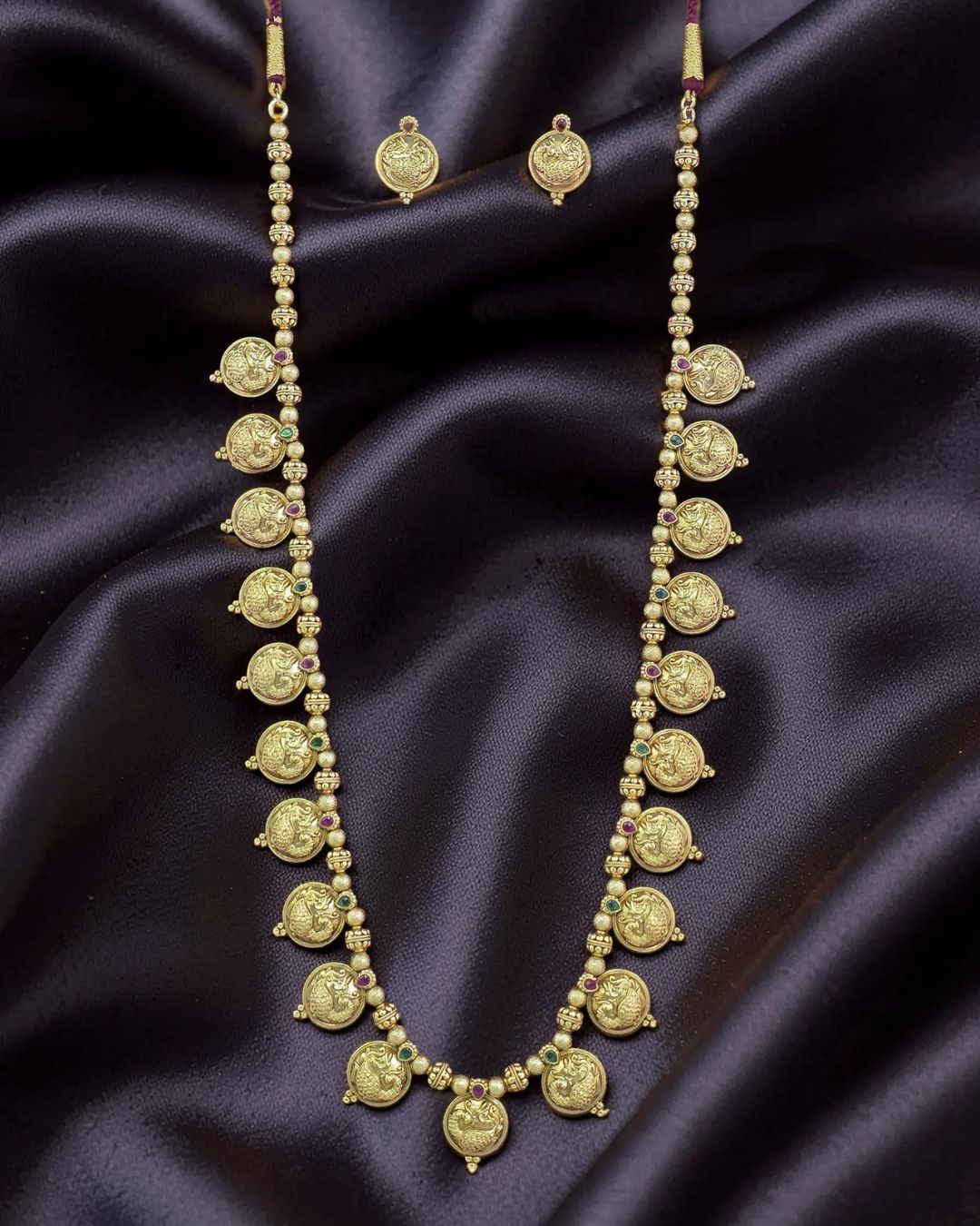 Urvija Antique Golden Long Necklace Set