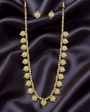 Urvija Antique Golden Long Necklace Set
