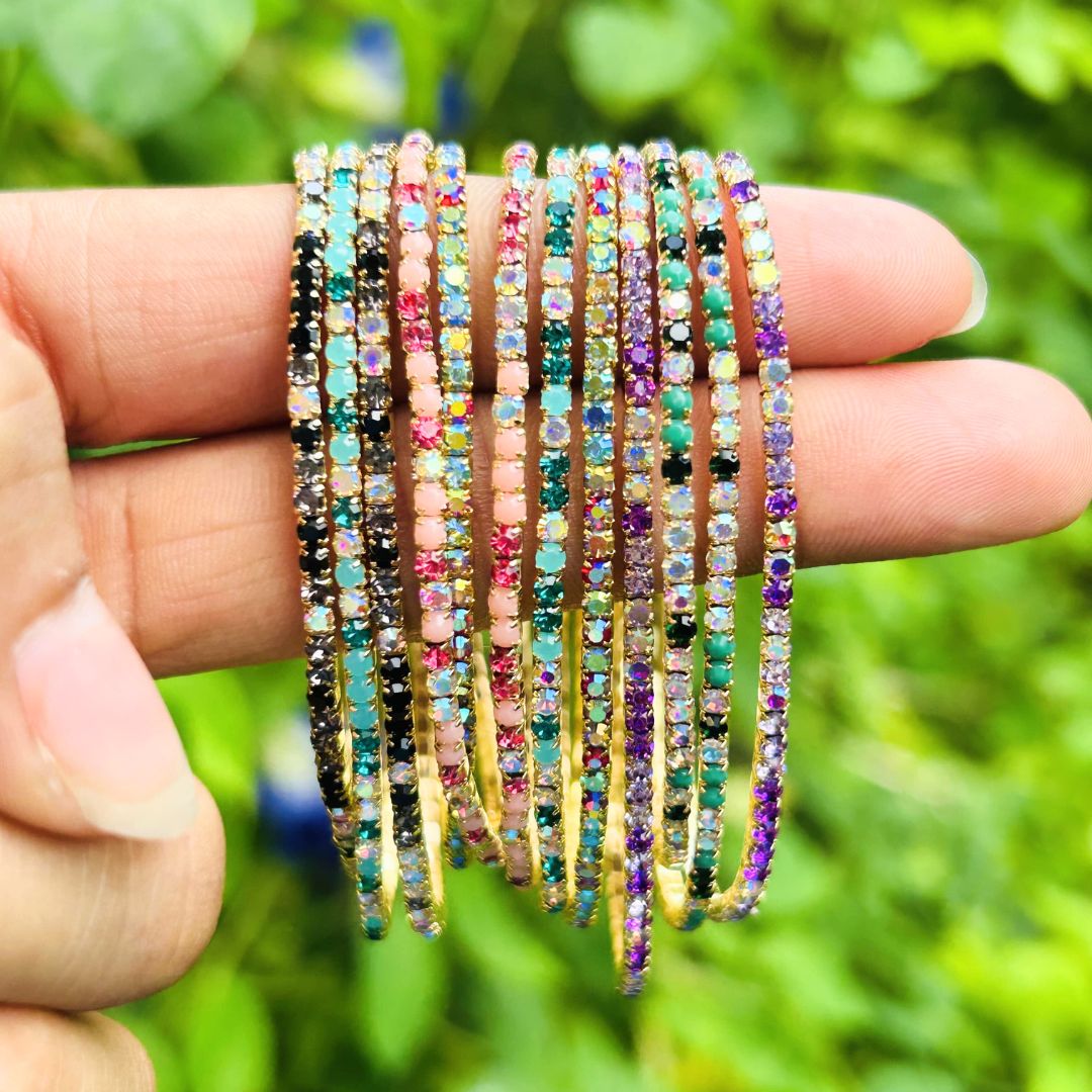 Happy Colors Stretchable Bracelet  Set - Pack of 12