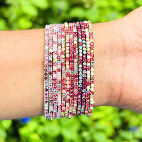 50 Shades of Pink Stretchable Bracelet  Set - Pack of 12