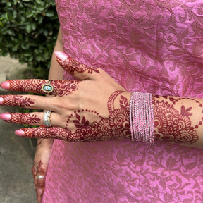 Stretchable Sparkle Rose  Silver - Plated Bracelet - Pack of 12