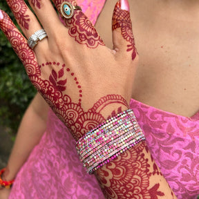 50 Shades of Pink Stretchable Bracelet  Set - Pack of 12