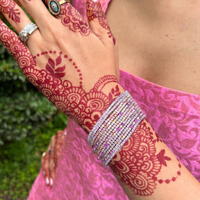 50 Shades of Purple Stretchable Bracelet  Set - Pack of 12