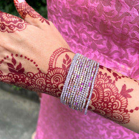 50 Shades of Purple Stretchable Bracelet  Set - Pack of 12