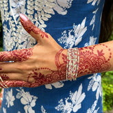 Stretchable Pink White Moonstone Gold- Plated Bracelet - Pack of 12