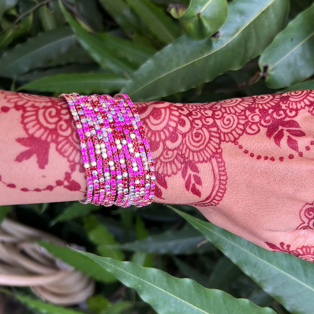 Stretchable Rose Gold Sparkle Gold - Plated Bracelet - Pack of 12