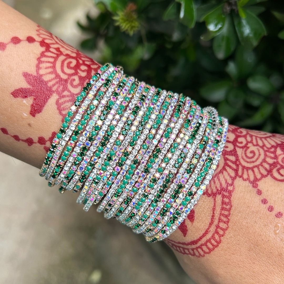 Mehendi Special Multicolour Stretchable Bracelet - Pack of 24