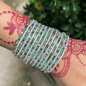 Mehendi Special Multicolour Stretchable Bracelet - Pack of 24
