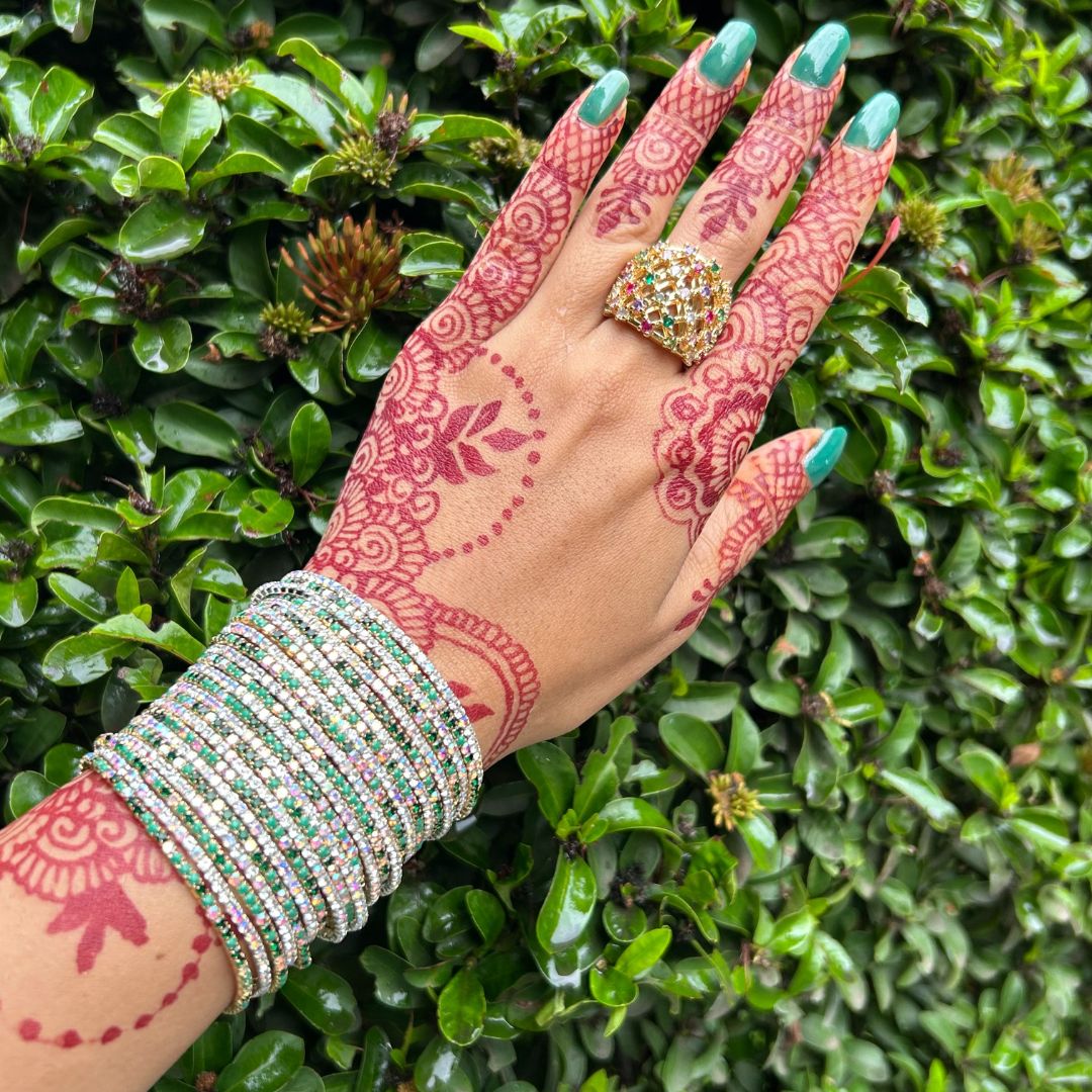 Mehendi Special Multicolour Stretchable Bracelet - Pack of 24