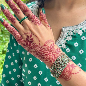 Stretchable Multi Green Silver - Plated Bracelet