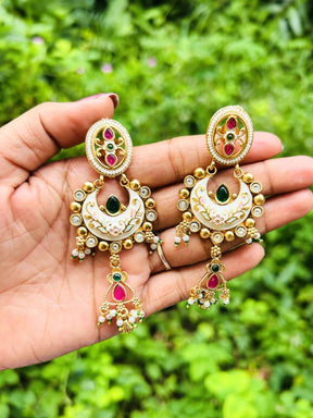 Noor-e-zewar Kundan Ruby Studded Necklace Set