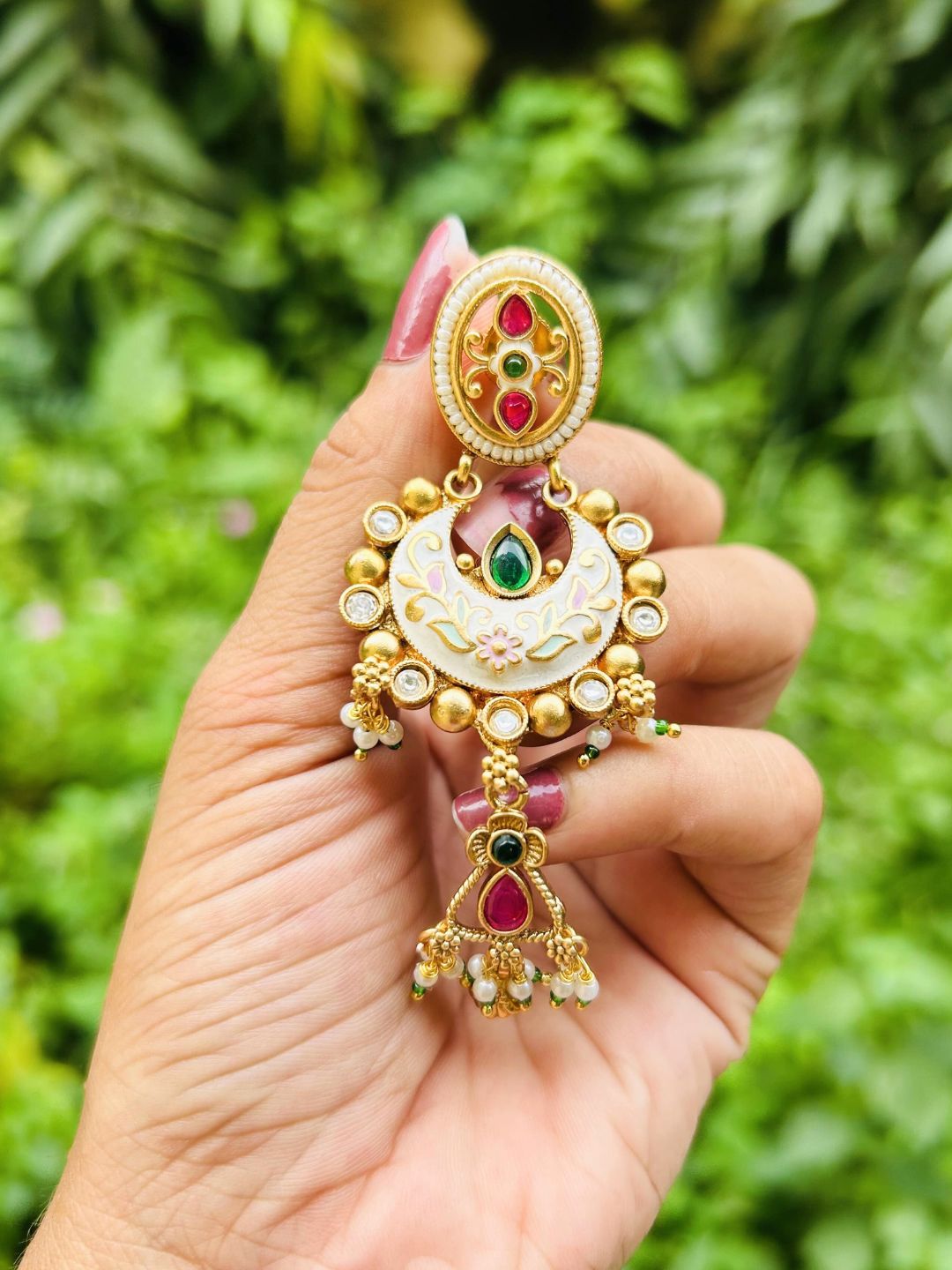 Noor-e-zewar Kundan Ruby Studded Necklace Set