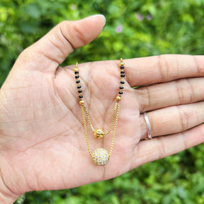 Double Pendant Mangalsutra with Black Matar