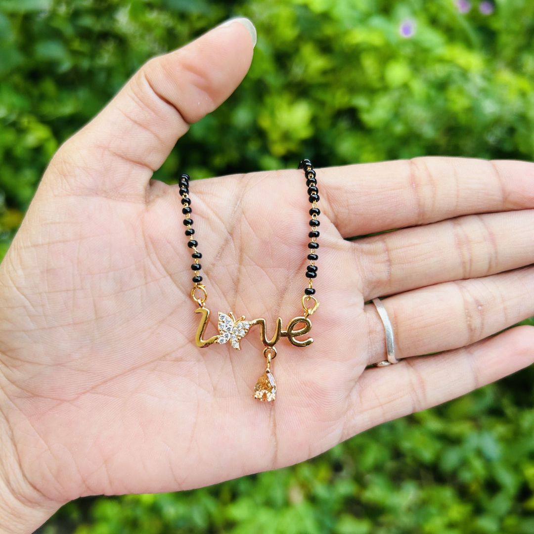 Love Butterfly CZ Designer Mangalsutra