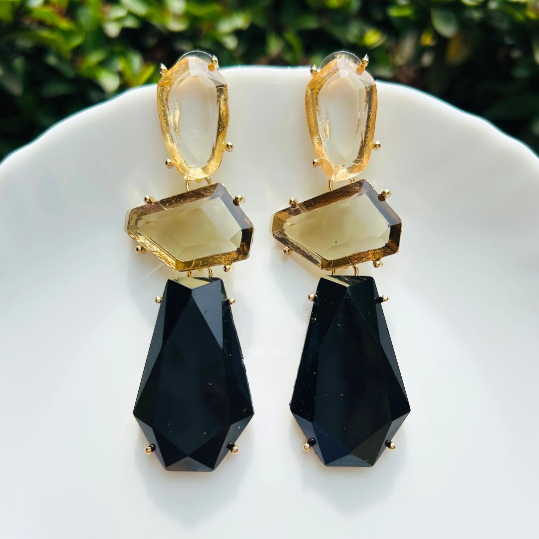 Maya Black Statement Earring
