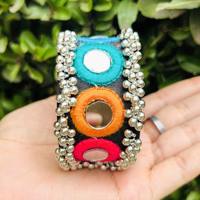 Navratri Special Premium Thread Mirror Ghungroo Bracelet / Kada