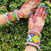 Navratri Special Premium Thread Mirror Ghungroo Bracelet / Kada