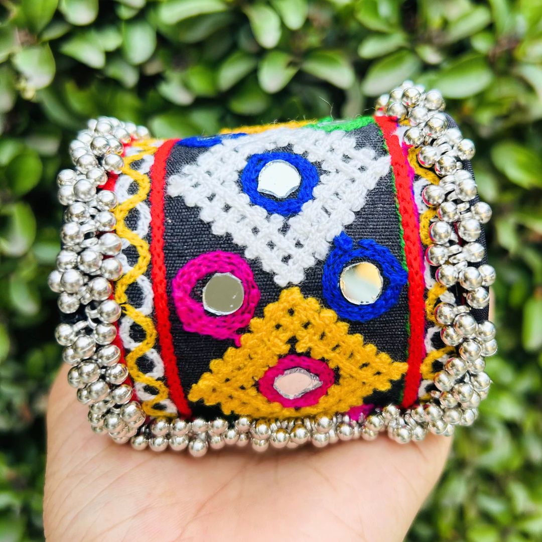 Navratri Special Premium Thread Mirror Ghungroo Bracelet / Kada