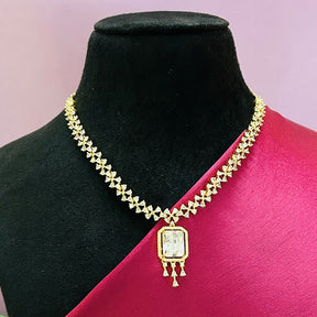 Aliya 18K Gold Plated American Diamond Necklace Set