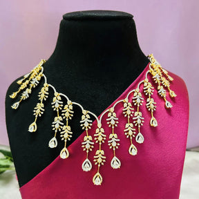 Daisy 18K Gold Plated American Diamond Necklace Set
