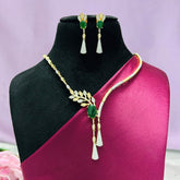 Ada  Emerald Green American Diamond Necklace set