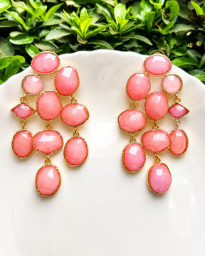 Maya Crystal Layered Pink Earrings