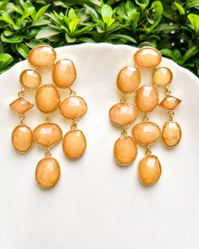 Maya Crystal Layered Brown Earrings