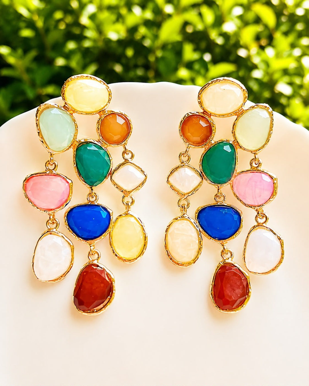 Maya Crystal Layered Multicolor Earrings