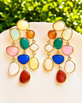 Maya Crystal Layered Multicolor Earrings