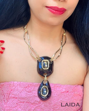 Premium Chic Black Sculptural necklace | Statement Jewellery