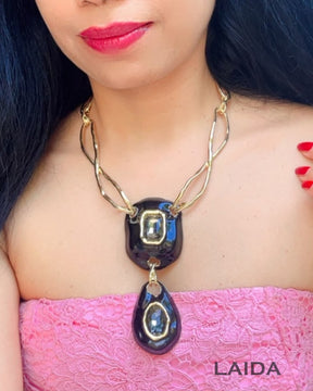 Premium Chic Black Sculptural necklace | Statement Jewellery