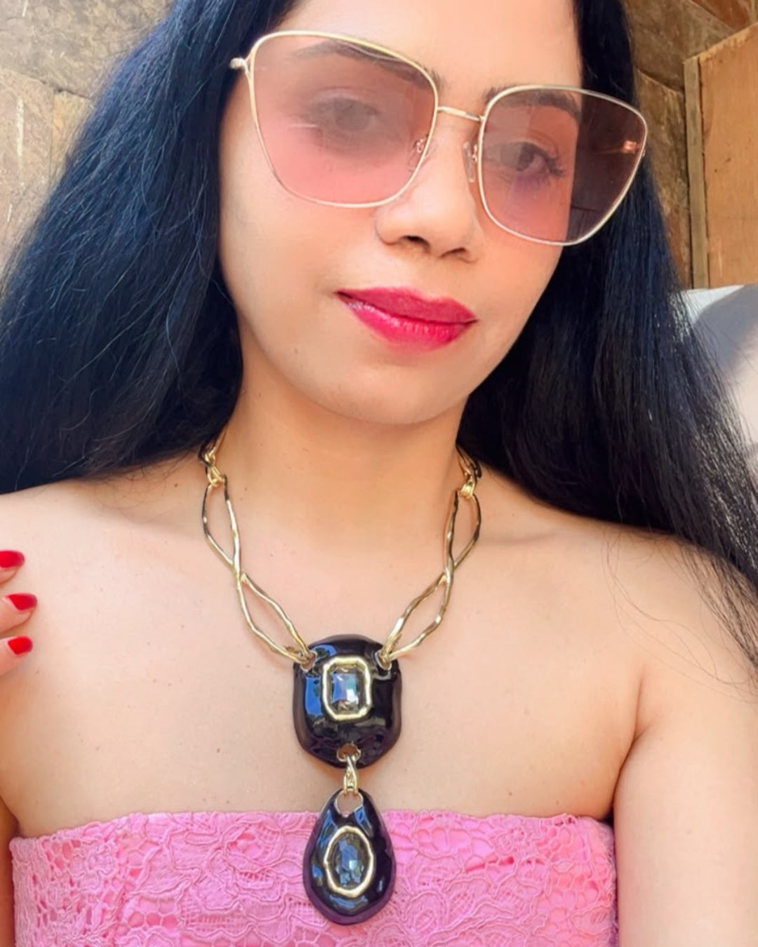 Premium Chic Black Sculptural necklace | Statement Jewellery