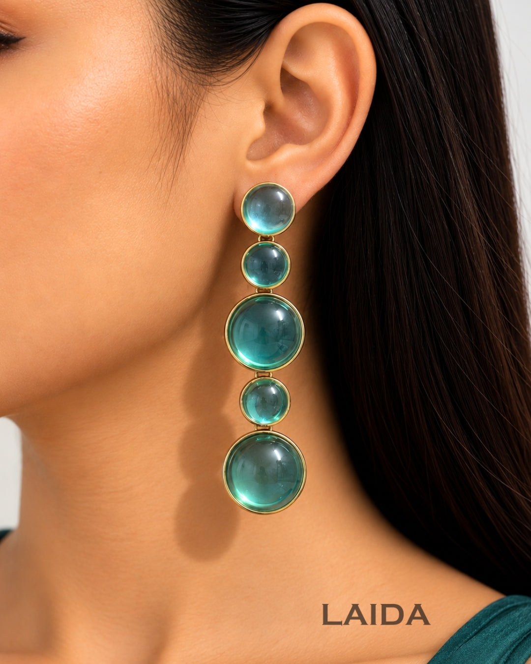 Turquoise Bubble Resin Drop Earrings