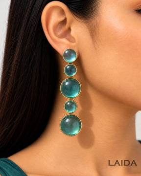 Turquoise Bubble Resin Drop Earrings